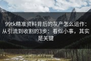 99tk精准资料背后的灰产怎么运作：从引流到收割的3步：看似小事，其实是关键