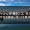 你以为kaiyun只是个入口，其实它可能在做钓鱼链接分流：3个快速避坑