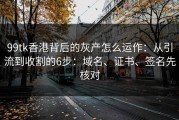 99tk香港背后的灰产怎么运作：从引流到收割的6步：域名、证书、签名先核对