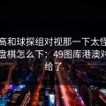厄德高和球探组对视那一下太怪，幕后这盘棋怎么下：49图库港澳对比图给了