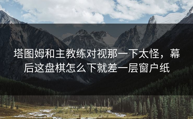 塔图姆和主教练对视那一下太怪，幕后这盘棋怎么下就差一层窗户纸