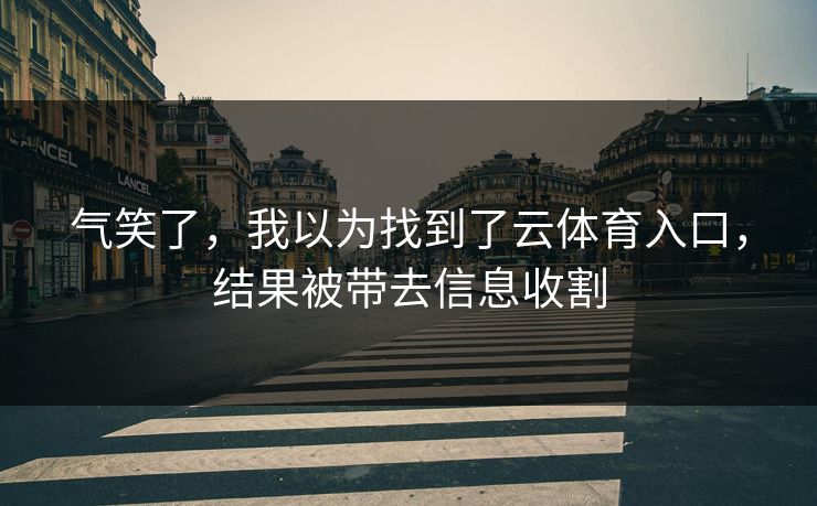 气笑了，我以为找到了云体育入口，结果被带去信息收割