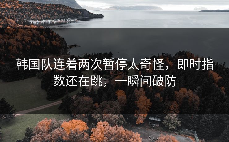 韩国队连着两次暂停太奇怪,即时指数还在跳,一瞬间破防 韩国队连着两次暂停太奇怪,即时指数还在跳,一瞬间破防